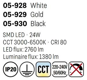 Černé stropní světlo Redo KNOB 05-930 / CCT LED 24W/ průměr 30 cm