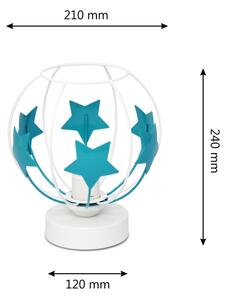 Dětská stolní lampa STARS 1xE27/15W/230V tyrkysová/bílá