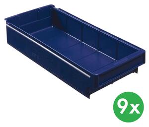 Plastová regálová přepravka MAX typ F - 230 x 500 x 100 mm, 9 ks