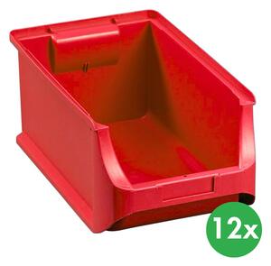 Plastové boxy PLUS 4, 205 x 355 x 150 mm, červené, 12 ks