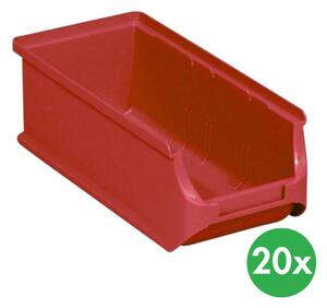 Plastové boxy PLUS 2L, 102 x 215 x 75 mm, červené, 20 ks