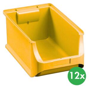 Plastové boxy PLUS 4, 205 x 355 x 150 mm, žluté, 12 ks