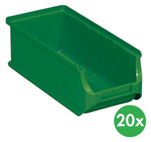 Plastové boxy PLUS 2L, 102 x 215 x 75 mm, zelené, 20 ks