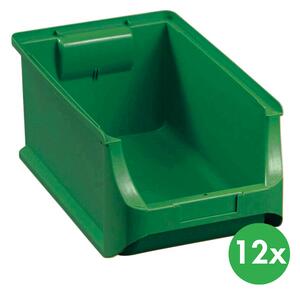 Plastové boxy PLUS 4, 205 x 355 x 150 mm, zelené, 12 ks