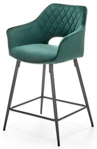 Barová židle SCH-107 tmavě zelená/černá