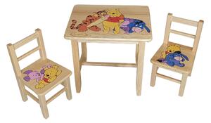 ČistéDřevo Dřevěný dětský stoleček s židličkami Zvolte variantu:: Medvídek Pú