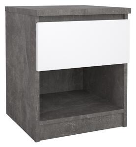 Noční stolek 76238 beton/bílý lesk