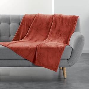 Fleecový hebký pléd z mikrovlákna terakota 125x150 cm