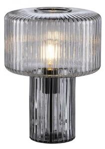 PAUL NEUHAUS stolní lampa, sklo, kouřová černá, designová, E27