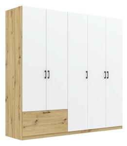 Šatní skříň Campos 225, dub artisan / bílá
