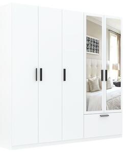 Šatní skříň Loira 225 se zrcadlem, bílá