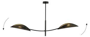 Lustr na tyči LOTUS 2xE14/10W/230V černá/zlatá