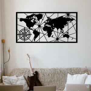ASIR Nástěnná dekorace kov MAPA SVĚTA 120 x 60 cm
