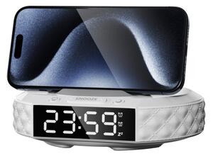 Immax 08983L - Budík s LCD displejem a bezdrátovou Qi nabíječkou 27W/9V bílá
