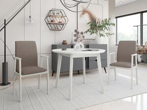 Rozkládací stůl se 2 židlemi - AL25, Barva dřeva: bílá, Potah: Hygge D20 Mirjan24 5903211292545