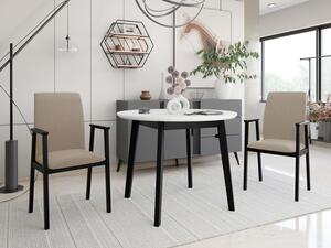 Rozkládací stůl se 2 židlemi - AL25, Barva dřeva: bílá, Potah: Hygge D91 Mirjan24 5903211292477