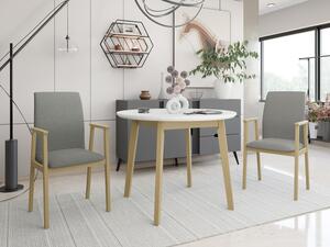 Rozkládací stůl se 2 židlemi - AL25, Barva dřeva: bílá, Potah: Hygge D20 Mirjan24 5903211292545