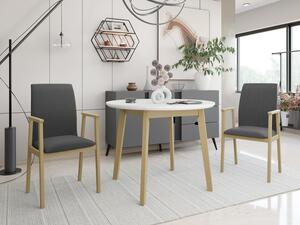 Rozkládací stůl se 2 židlemi - AL25, Barva dřeva: bílá, Potah: Kronos 22 Mirjan24 5903211292651