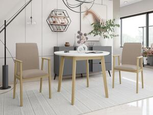 Rozkládací stůl se 2 židlemi - AL25, Barva dřeva: bílá, Potah: Kronos 22 Mirjan24 5903211292491