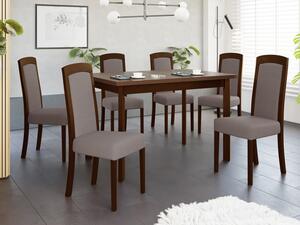 Rozkládací stůl se 6 židlemi - AL26, Barva dřeva: ořech-L, Potah: Kronos 7 Mirjan24 5903211292804