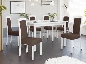 Rozkládací stůl se 6 židlemi - AL26, Barva dřeva: bílá-L, Potah: Soro 28 Mirjan24 5903211292750