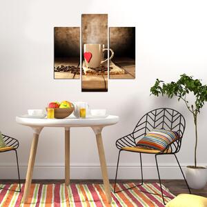 ASIR Obraz na MDF 3ks ŠÁLEK KÁVY NEBO ČAJE 20 x 60 cm