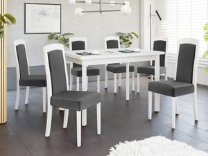 Rozkládací stůl se 6 židlemi - AL26, Barva dřeva: bílá-L, Potah: Kronos 22 Mirjan24 5903211292736