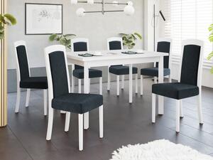 Rozkládací stůl se 6 židlemi - AL26, Barva dřeva: bílá-L, Potah: Zetta 300 Mirjan24 5903211292774