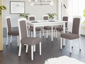Rozkládací stůl se 6 židlemi - AL26, Barva dřeva: bílá-L, Potah: Kronos 7 Mirjan24 5903211292729