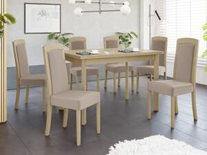 Rozkládací stůl se 6 židlemi - AL26, Barva dřeva: bílá-L, Potah: Hygge D20 Mirjan24 5903211292705