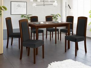 Rozkládací stůl se 6 židlemi - AL26, Barva dřeva: ořech-L, Potah: Zetta 297 Mirjan24 5903211292842