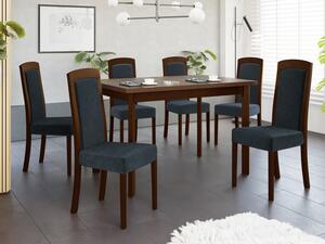 Rozkládací stůl se 6 židlemi - AL26, Barva dřeva: ořech-L, Potah: Zetta 300 Mirjan24 5903211292859