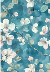Modrý pratelný koberec 50x80 cm Bloom – Vitaus