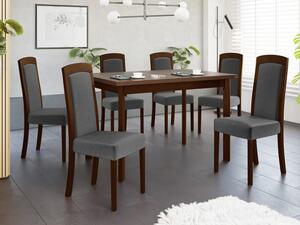 Rozkládací stůl se 6 židlemi - AL26, Barva dřeva: ořech-L, Potah: Hygge D20 Mirjan24 5903211292781