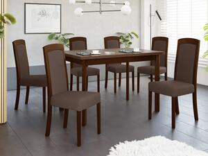 Rozkládací stůl se 6 židlemi - AL26, Barva dřeva: ořech-L, Potah: Soro 28 Mirjan24 5903211292835