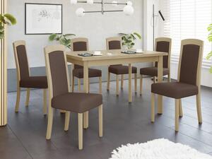 Rozkládací stůl se 6 židlemi - AL26, Barva dřeva: sonoma-L, Potah: Soro 28 Mirjan24 5903211292910