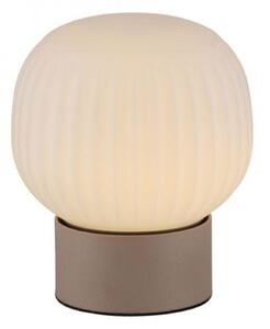PAUL NEUHAUS JUST LIGHT LED stolní lampa NAMI, písková barva, dotykové ovládání, paměťová funkce, opálové sklo s rýhováním 3000K