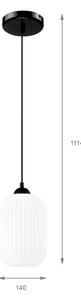 Lustr na lanku HARMA 1xE27/15W/230V pr. 14 cm bílá/černá