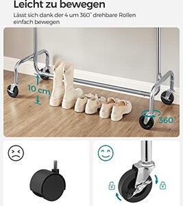 Věšák/stojan na šaty mobilní, nosnost 130 kg HSR11SV2