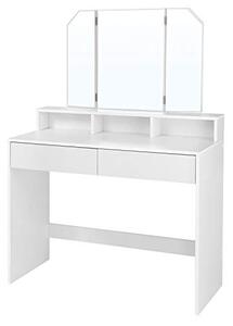 Vasagle Toaletní kosmetický stolek se zásuvkami a zrcadlem, bílý