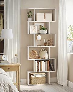 Knihovna 6-patrová, bílá, 190,5 x 70 x 24 cm LBC61WTV1