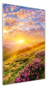 Vertikální Fotoobraz na skle Západ slunce hory osv-100025577