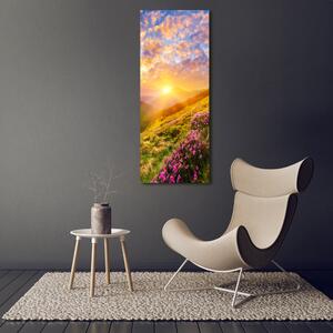 Vertikální Fotoobraz na skle Západ slunce hory osv-100025577