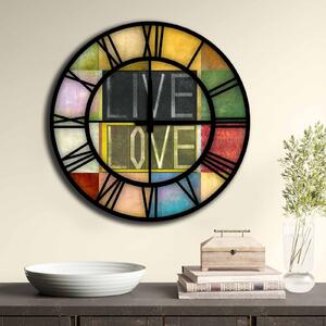 ASIR Nástěnné hodiny MDF LIVE LOVE 50 x 50 cm