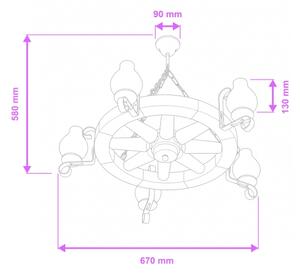 Brilagi - Lustr na řetězu ROATA 5xE14/40W/230V pr. 70 cm buk