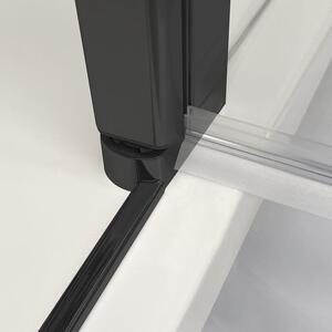 Roth Caribe Line Sprchové dveře do niky s bočním profilem 105 cm, černý elox/čiré sklo