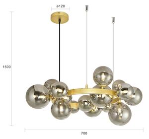 Brilagi - LED Lustr na lanku MILLA 15xG9/3W/230V zlatá/kouřová