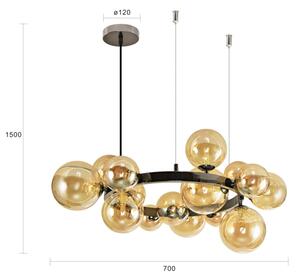 Brilagi - LED Lustr na lanku MILLA 15xG9/3W/230V černý chrom/zlatá