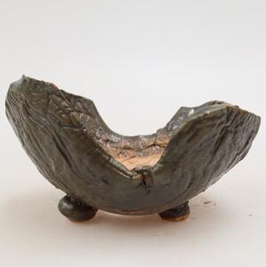 E-bonsai Keramická Skořápka 10,5 x 8,5 x 6 cm hnědozelená