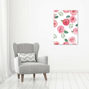 Vertikální Vertikální Foto obraz na plátně do obýváku Růžové růže ocv-101180210